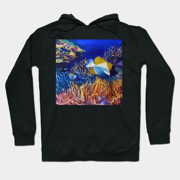 Ocean Underwater Painting Hoodie by BrittaniRose